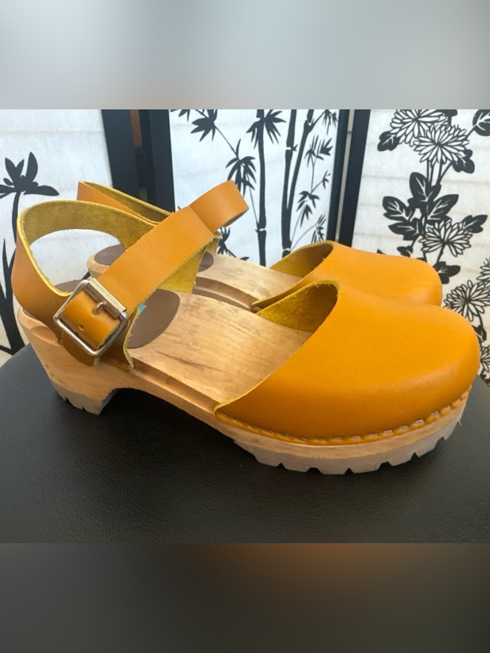 Mia Mustard Mary Jane Clogs, Size 7